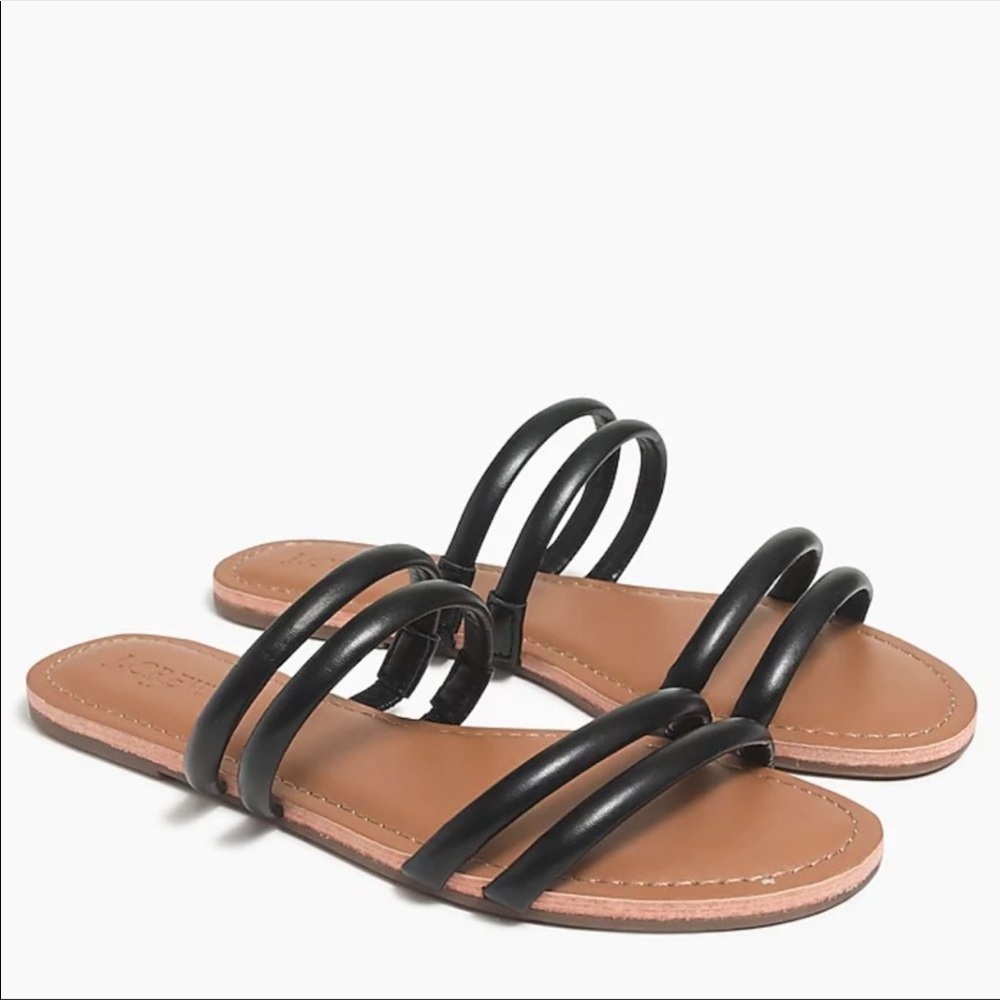 NEW J. Crew Black Seaside Slide Slip On Sandals - Picture 1 of 8